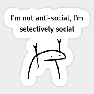 i'm not ani social, funny quote, cute meme Sticker